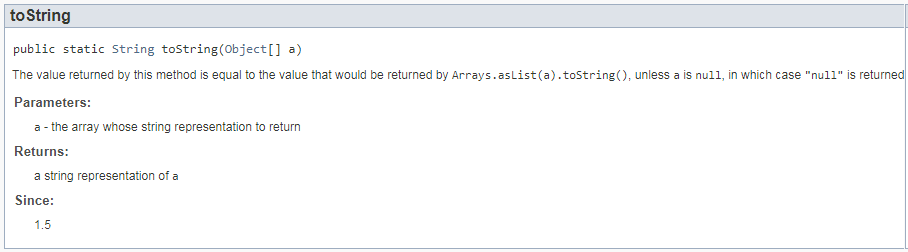 Arrays.toString() method