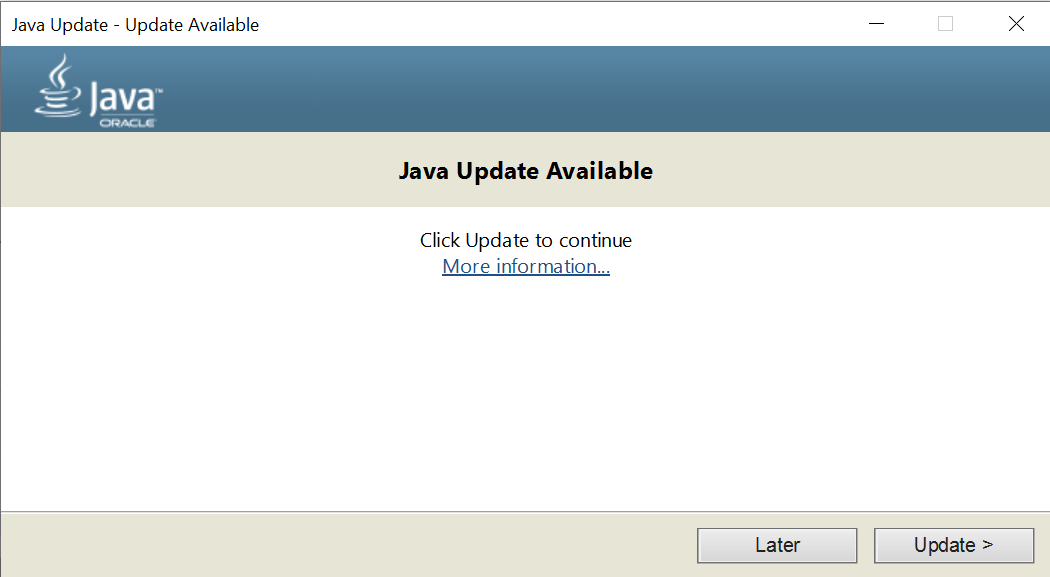 Прекращена работа программы java update checker