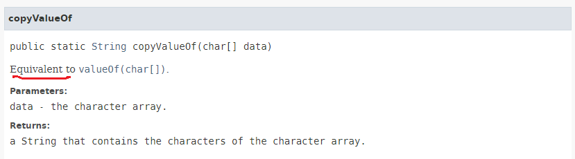 String copyValueOf() method